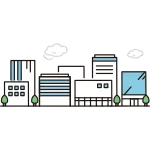 Cityscape Of Buildings SVG Icon